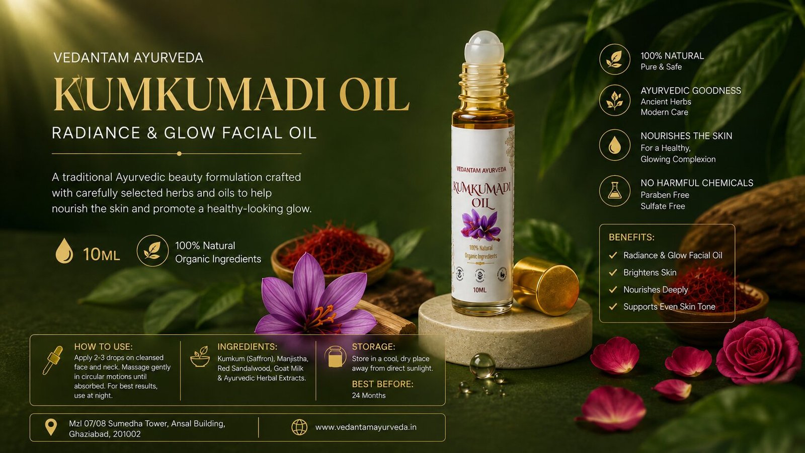 Kumkumadi Oil Benefits: The Ayurvedic Secret to Naturally Glowing Skin