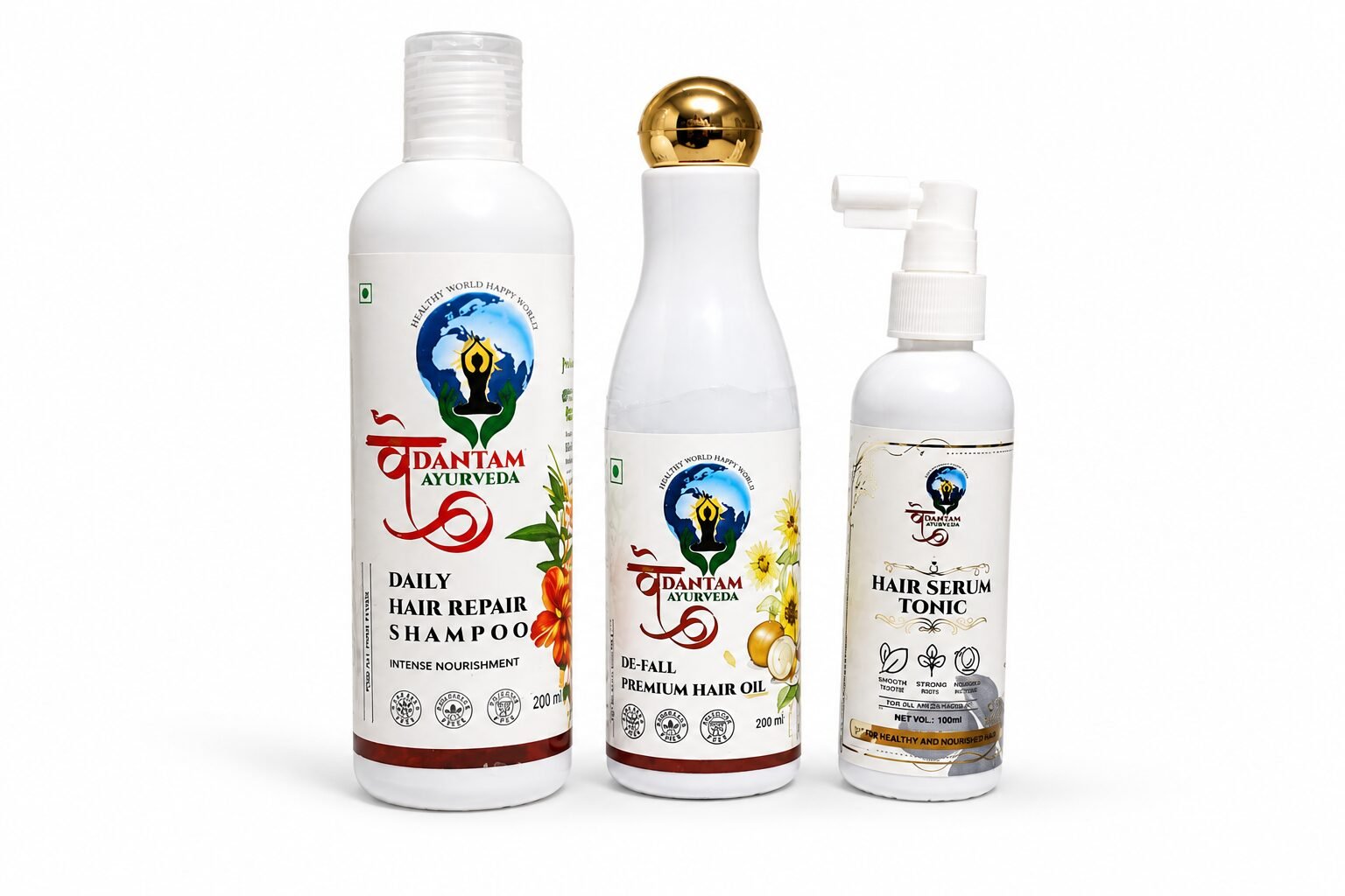 Best Ayurvedic Products Online | Hair Oil & Skin Care - Vedantam Ayurveda Vedantam Ayurveda Hair Care Combo | Shampoo, Hair Oil & Hair Serum