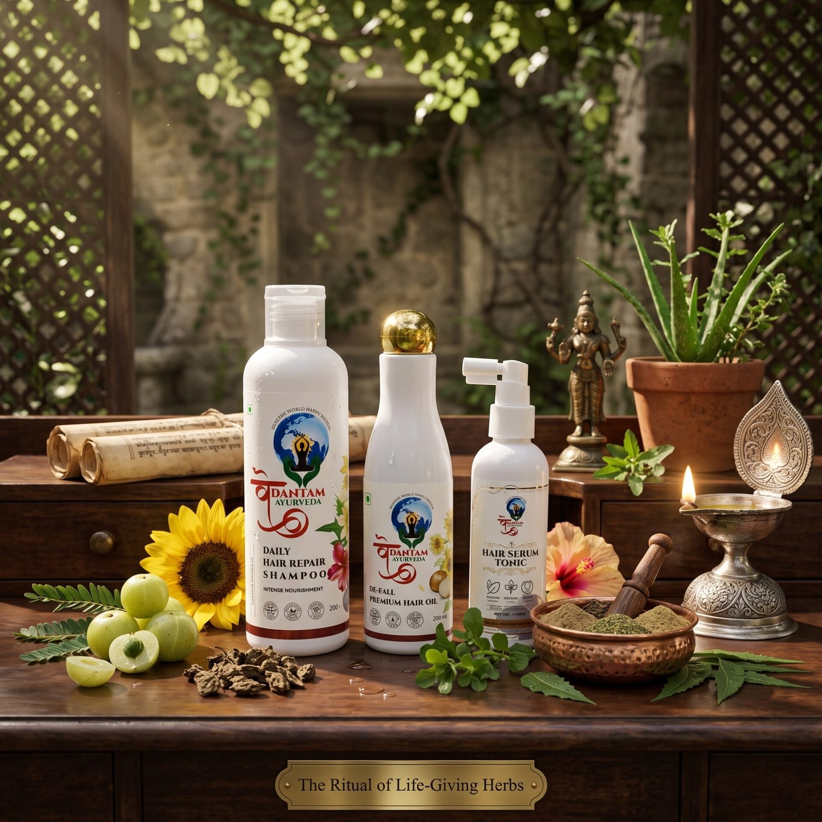Best Ayurvedic Products Online | Hair Oil & Skin Care - Vedantam Ayurveda Vedantam Ayurveda Hair Care Combo - Image 3