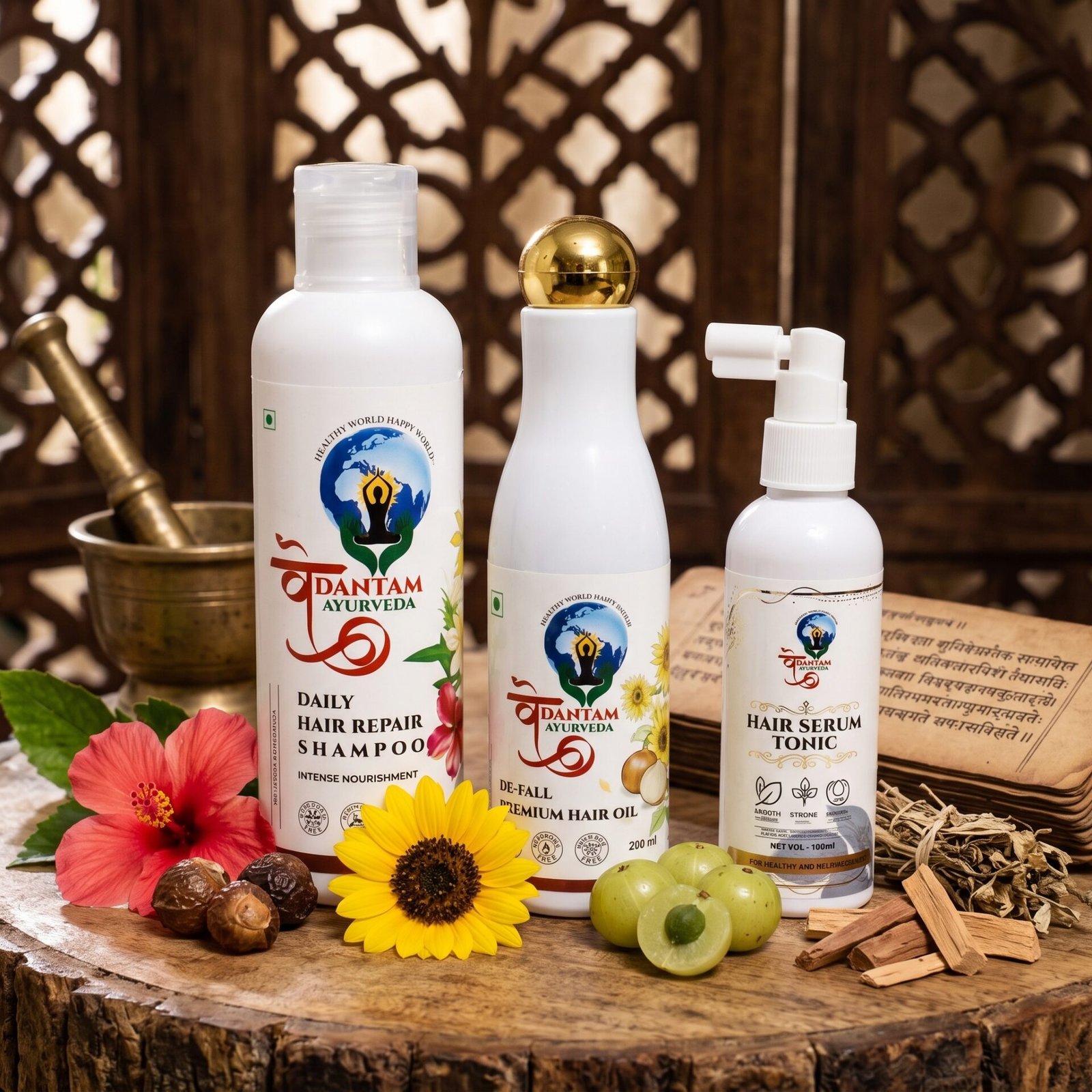 Best Ayurvedic Products Online | Hair Oil & Skin Care - Vedantam Ayurveda Vedantam Ayurveda Hair Care Combo - Image 5