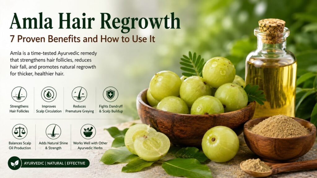 Best Ayurvedic Products Online | Hair Oil & Skin Care - Vedantam Ayurveda amla hair regrowth with fresh Indian gooseberry, Ayurvedic herbal oil, and natural ingredients for stronger, healthier hair.