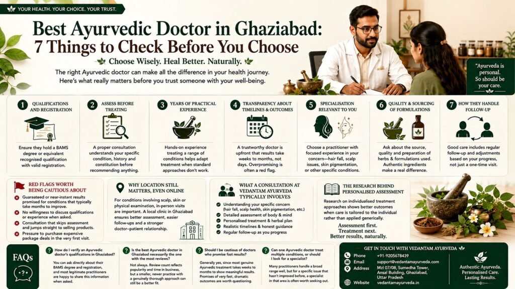 best ayurvedic doctor in ghaziabad — 7 things to check before choosing an Ayurvedic practitioner.
