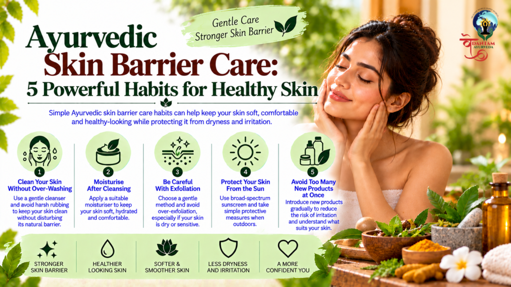 Ayurvedic skin barrier care habits for healthy-looking skin